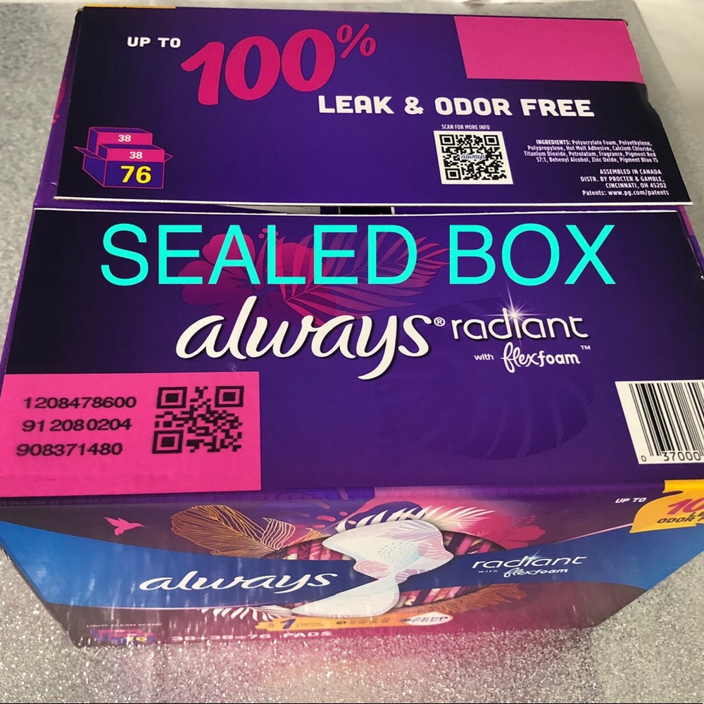 Always Infinity Radiant Regular with Wing Pads, Feminine Care SIZE 1